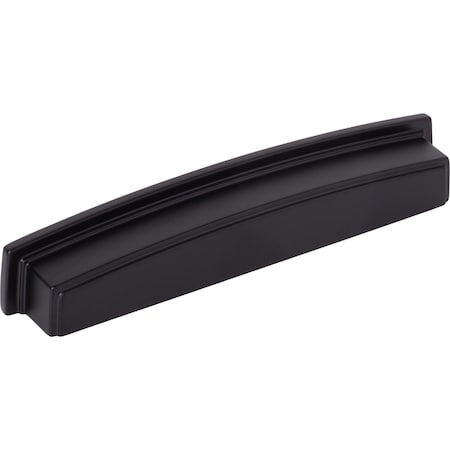 Jeffrey Alexander 160 mm Center Matte Black Square-to-Center Square Renzo Cabinet Cup Pull 141-160MB